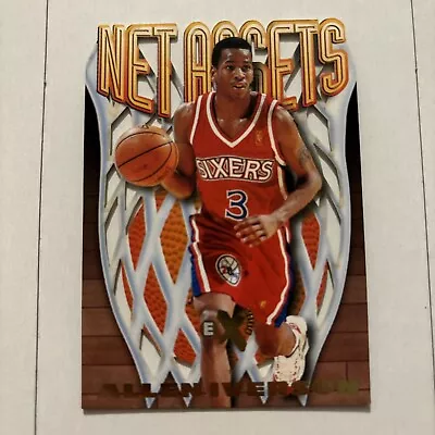 Allen Iverson 1996-97 SkyBox E-X2000 #7 Net Assets Die-Cut Rookie Insert RC SP • $25