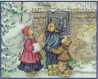 Cross Stitch Winter Children Kitten Snow Victorian Caring Hands Vintage RARE • $9.95