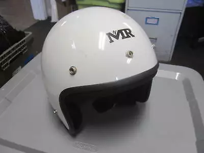 Vintage NOS M2R Made 2 Race Open Face White 5 Snap Large Motorcycle Helmet • $49.99