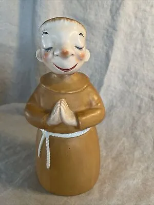 Vintage Lefton Tipsy Monk Friar Decanter 991 Removable Head With Cork • $24