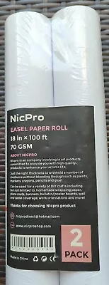 Nicpro Easel Paper 2 Pack 18in X 100 Feet 70 GSM • $7