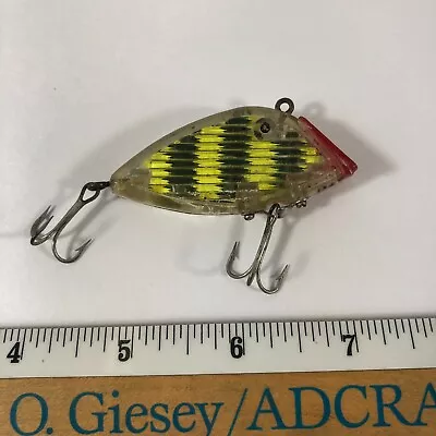 Vintage South Bend Optic Ribbed Plastic Fishing Lure Red Nose Tab Dual Trebles • $18.99