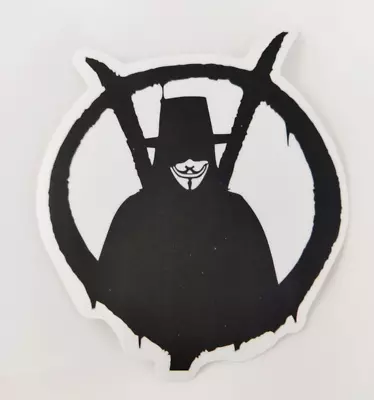 V For Vendetta Anonymous Guy Fawkes Logo Waterproof Sticker Decal 2.5 X2.5  • $2.95