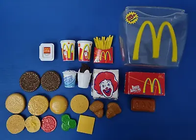 RARE Vintage Mcdonalds Play Food Toy Set Nuggets Burger Fries Pie Drink 2000s • £52