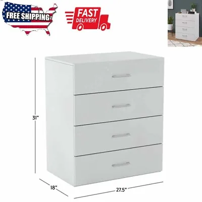 $121.47 • Buy 4-Drawer Dresser Storage White Organizer Unit Modern Bedroom Closet Entryway USA
