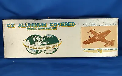 Vintage 1946 CZ Model Co. P-51 Mustang Aluminum Covered Solid Wood Model Kit • $39.50