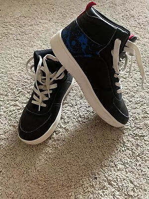 Naruto Shippuden Jump Sneakers Shoes High Top Size 4 Black Good Condition • £19