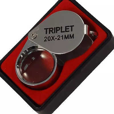 NEW Mini 20 X 21mm Jeweler Loupe Eye Magnifier Magnifying Glass Triplet USA • $7.96