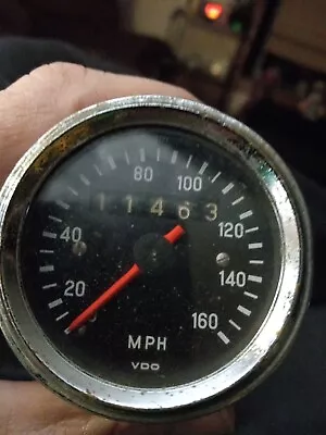 Vintage VDO SPEEDOMETER Motorcycle GAUGE 160 MPH Made In Germany W2.0 00/113/28 • $29.95