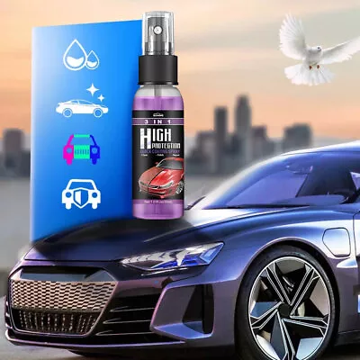 3 In 1 Car High Protection Quick Coat Ceramic Coating Spray Hydrophobic Wax Kit • $4.34