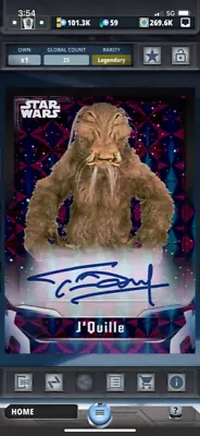 Topps Star Wars Card Trader Signature Series 2 Legendary J'Quille Workbench • £9.65