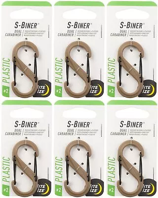 Nite Ize S-Biner Plastic Dual Carabiner #2 - Coyote (6-Pack) • $14.91