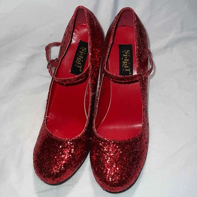 £33.84 • Buy SPIRIT Women's Size 7 Red Ruby Slippers Heels Adjustable Strap Dorothy Costume