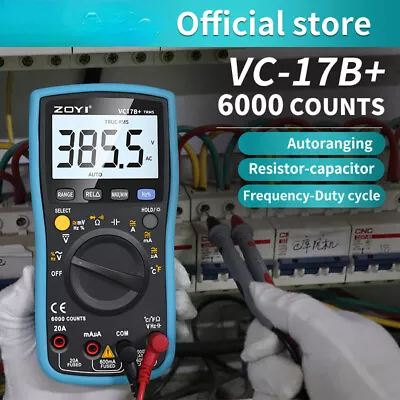 VC17B+ Digital Multimeter 6000 Counts Multitester Digital Transistor Tool • $43.71