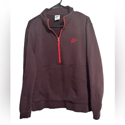 Nike Medium Half Zip Sweatshirt With Pockets Brown • $21.99