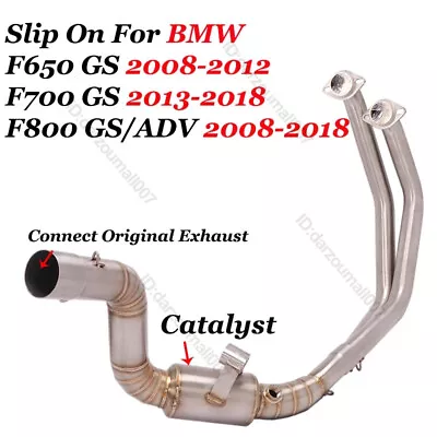 For BMW F650GS F700GS F800GS ADV Exhaust Header Link Pipe Slip On Stock Muffler • $251.96