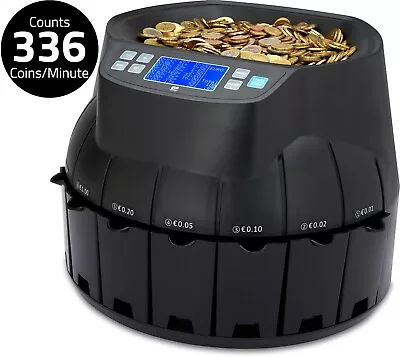 Euro Coin Money Counter Sorter Machine Cash Currency Counting Automatic Zzap • £219.99