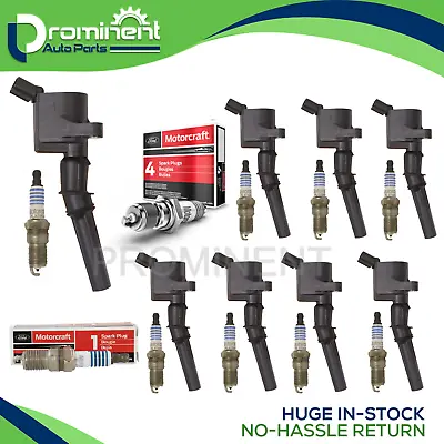 8 Ignition Coils & Motorcraft Platinum Spark Plugs SP479 For Ford Lincoln DG508 • $72.99