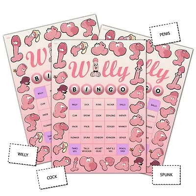 Hen Night Party Bride To Be Funny Willy Bingo Game Up To 12 Players BINGO  • £3.49