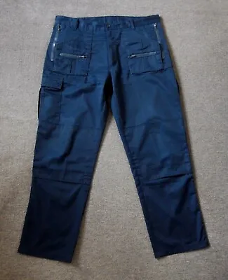 £11.95 • Buy Men's Blue Castle Cargo Work Trousers Navy Blue Size 38  Waist 32  Leg