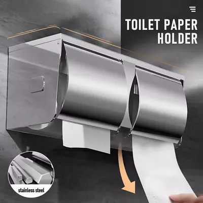 Toilet Paper Hold With Stainless Steel Double-Layer Practical Toilet Paper Roll • $21.60