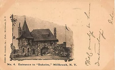 1906 Entrance To Daheim Dieterich Home Millbrook NY Post Card Dutchess County • $13