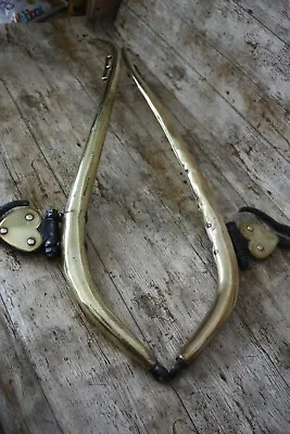 Antique Victorian Horse Solid Brass Hames  Farm Harness Patented London C-1850s • £50