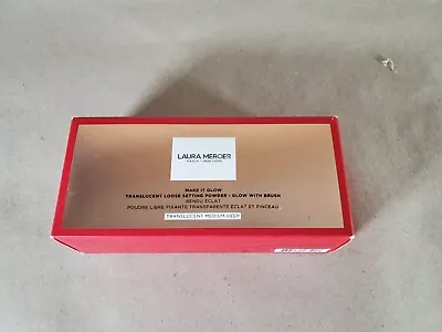 LAURA MERCIER Make It Glow Setting Powder (Medium-Deep) Full Size+Brush Set NIB • $35