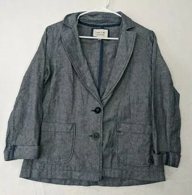 I Love H81 Womens Blazer Jacket Sz M Linen Blend Blue • $9.68