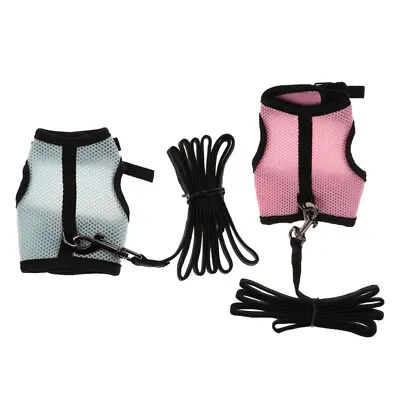2x Adjustable Ferret Harness/Baby Rabbit/Squirrel/Hamster Leash Lead Rope S • £9.68
