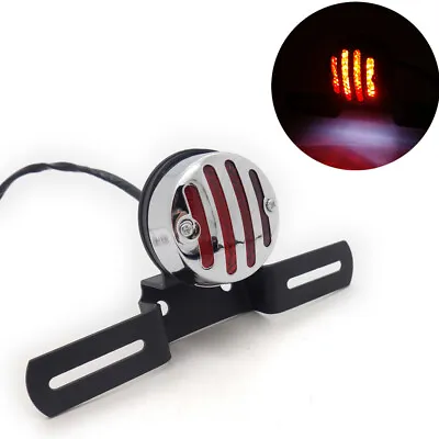 Motorcycle Grill Rear Tail Brake Stop Light Lamp For Bobber Chopper Cafe Racer • $18.68