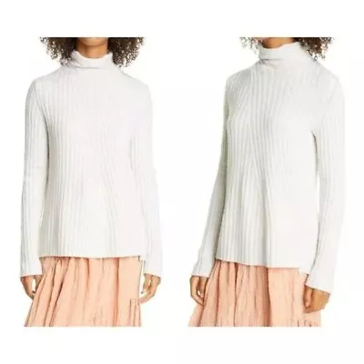 Womens Size XS Vince Off White Twist Neck Wool & Cashmere Turtleneck Sweater • $65
