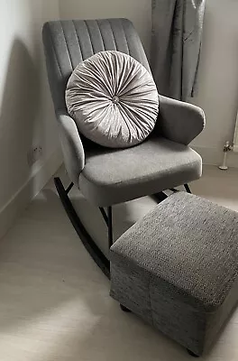 £180 • Buy Grey Maternity /Rocking Chair And Footstool /Cushion -nursery/home