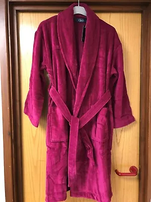 'Christy Supreme Velour Bath Robe Size Large Raspberry • £48