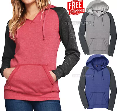 Womens Lightweight Long Sleeve Fleece Raglan Hoodie Ladies Hoody XS-4XL NEW! • $26.99