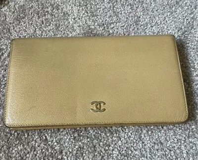 CHANEL CC Logo Leather Long Bifold Wallet • $85