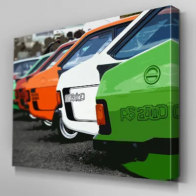 £54.99 • Buy Cars399 Four Ford Escort Models City Canvas Art Ready To Hang Picture Print