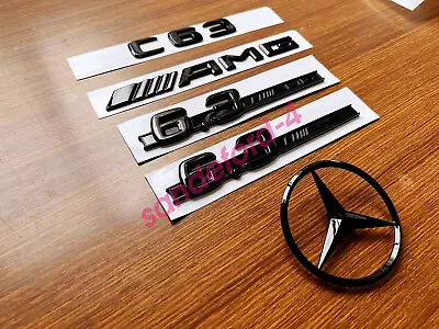 Gloss Black C63 AMG And Rear Star Side 6.3 AMG Emblem Badge For W204 507 • $58.99