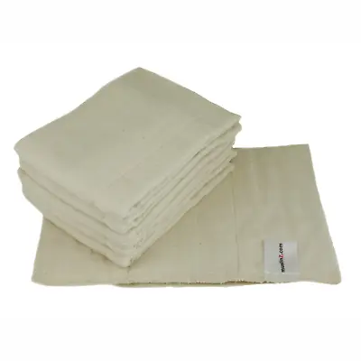 MuslinZ 6PK Prefold Washable Cloth Nappies Boosters Size 123 Unbleached • £13.99