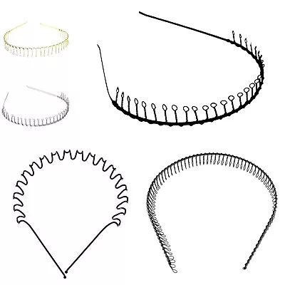 METAL Wire HEADBAND Football Sports Gym Toothed Alice Hair Head Band Men Boys UK • £4.48