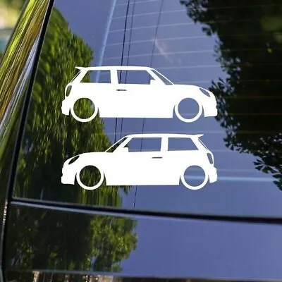 2x Lowered Car Outline Decal Stickers - For Mini Cooper Hardtop (F56) • $8.99