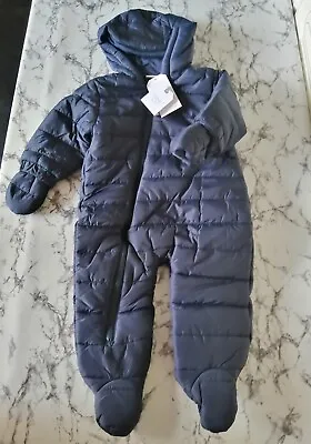 New NEXT Baby's Navy All-in-One Pram Suit Age 6-9Mths • £3.65