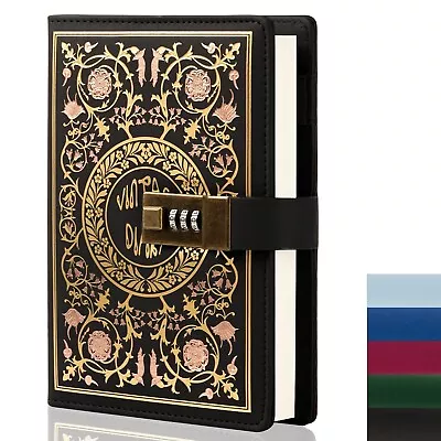 TIEFOSSI Locked Diary For Women Vintage Flower Journal With Combination Lock B6 • $39.90