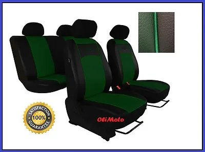 Universal Green/Black Eco-Leather Full Set Car Seat Covers Mercedes W202 / W203 • $71.98