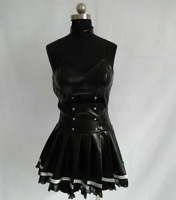 Death Note Misa Amane Imitation Leather Sexy Tube Tops Lace Dress • $69