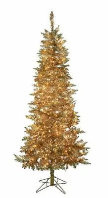 7.5ft Pre-lit Shimmering Reflective White Christmas Tree H197877 *distressed Pkg • $99.99