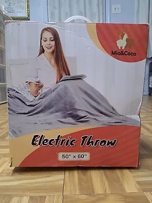 Mia&Coco Electric Heated Throw Blanket 50 X60  - Gray - New • $30