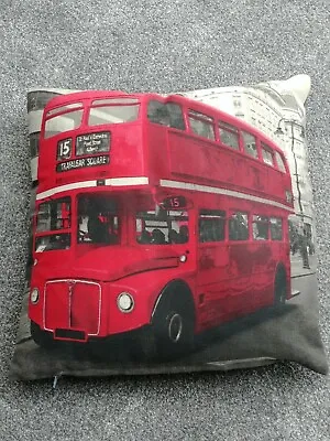 Decorative Cushion London Bus Red And Sepia Colour • £9