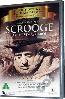 Scrooge A Christmas Carol Alastair Sim DVD Includes Colour Version Sealed • £19.95