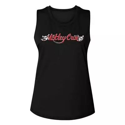 Motley Crue Girls Womens Tank Red White Logo Sleeveless Heavy Metal Tommy Lee • $29.99